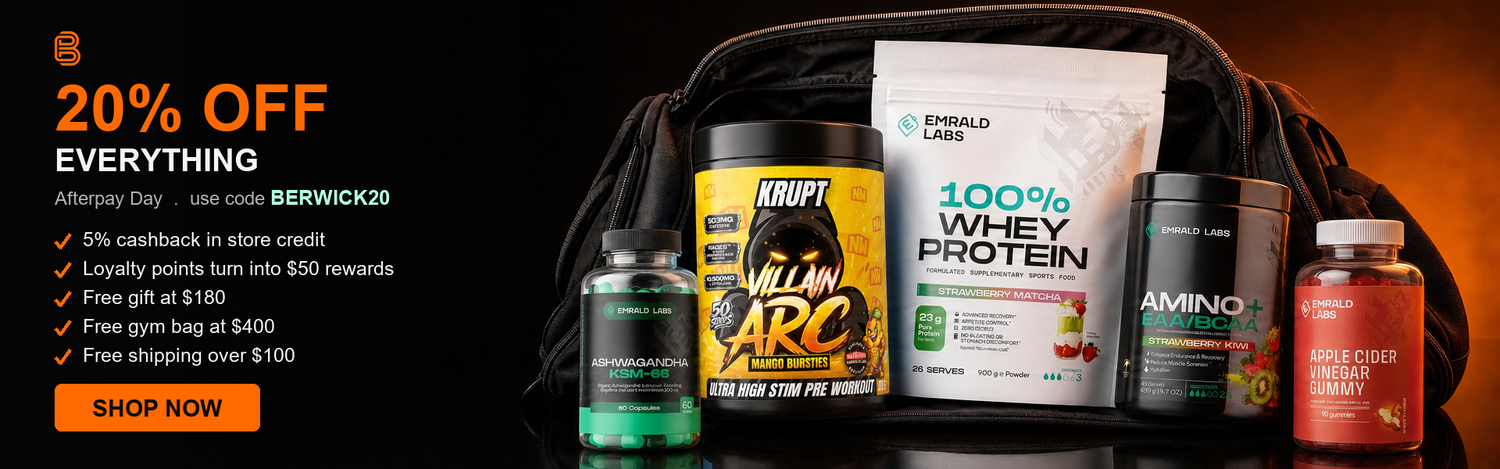 Berwick Supplements 20% off everything with code BERWICK20 - Afterpay Day