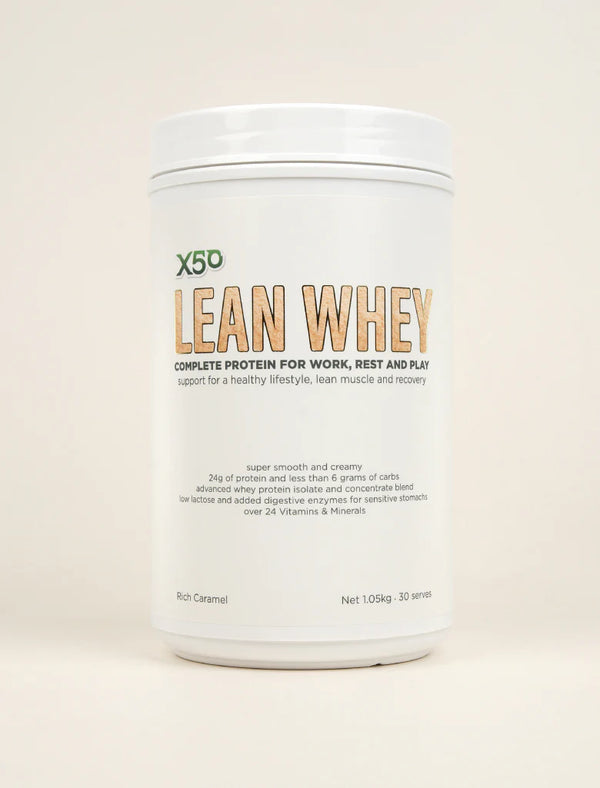 X50 Lean Whey Protein| Lean Muscle | Recovery | 24G Protein | Less Than 6 Grams Carbs